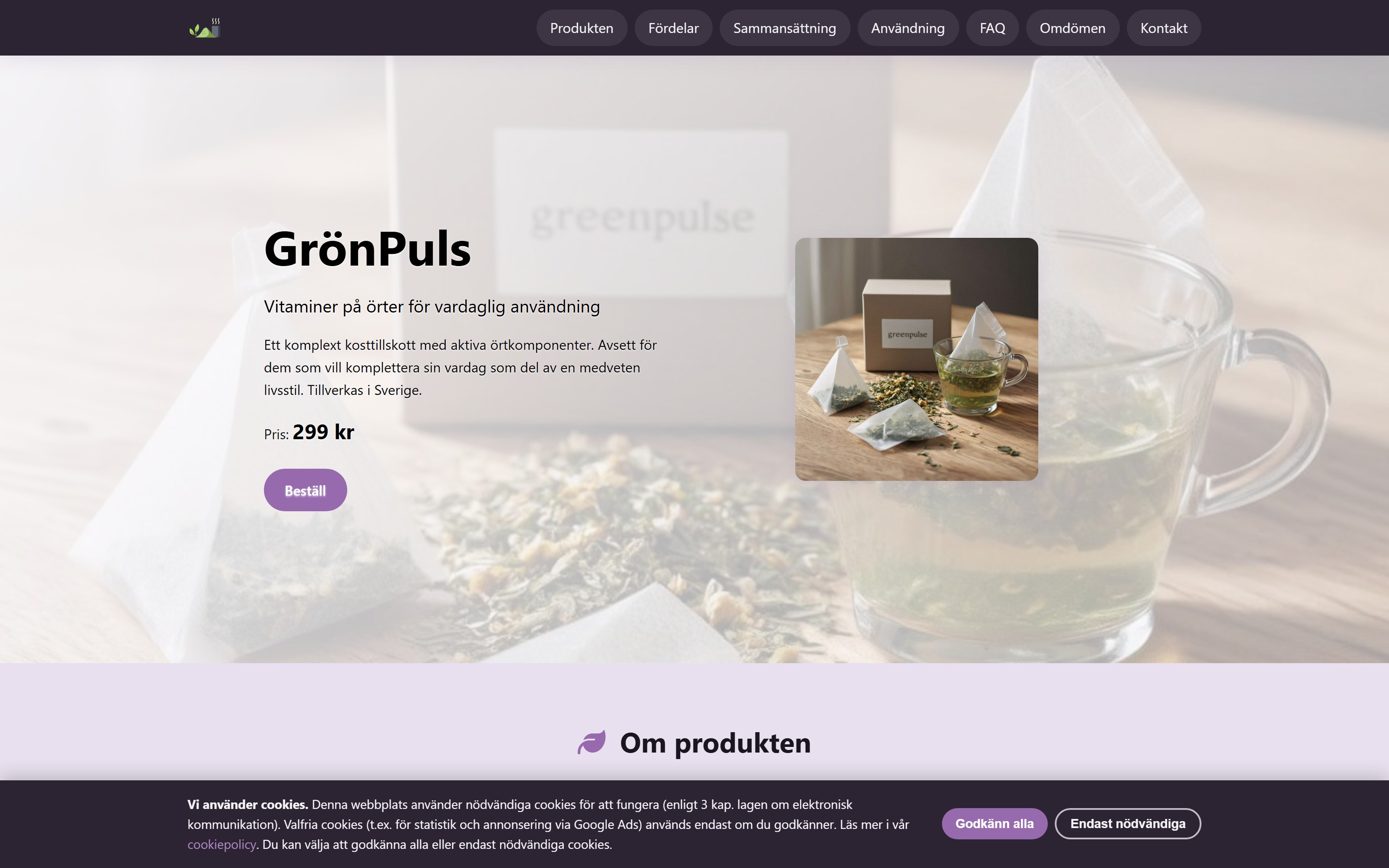 Preview: GrönPuls — supplement landing
